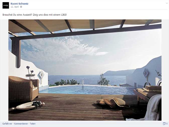 Like-Baiting Beispiel 